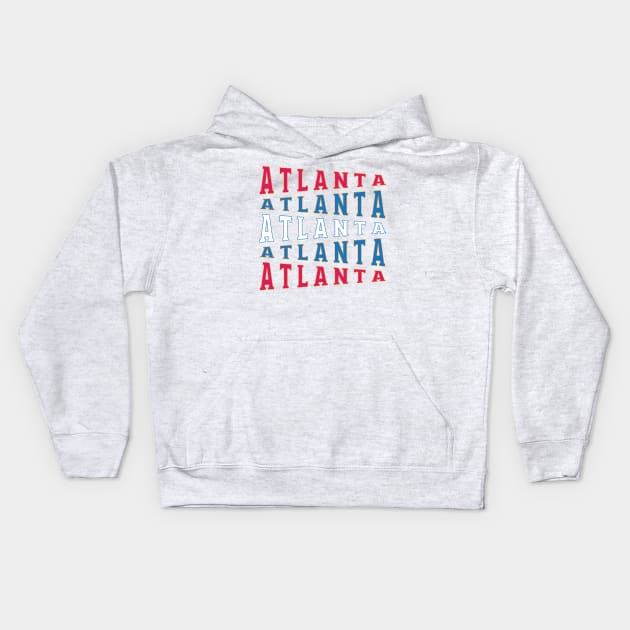 TEXT ART USA ATLANTA Kids Hoodie by LAVA-ROMA-NOVA